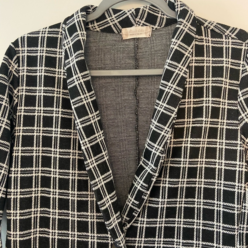 Black and White Plaid Blazer